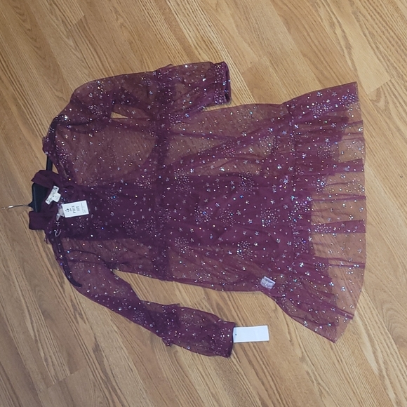 New Knitworks Burgundy 2 piece dress set size 14 - Picture 2 of 12